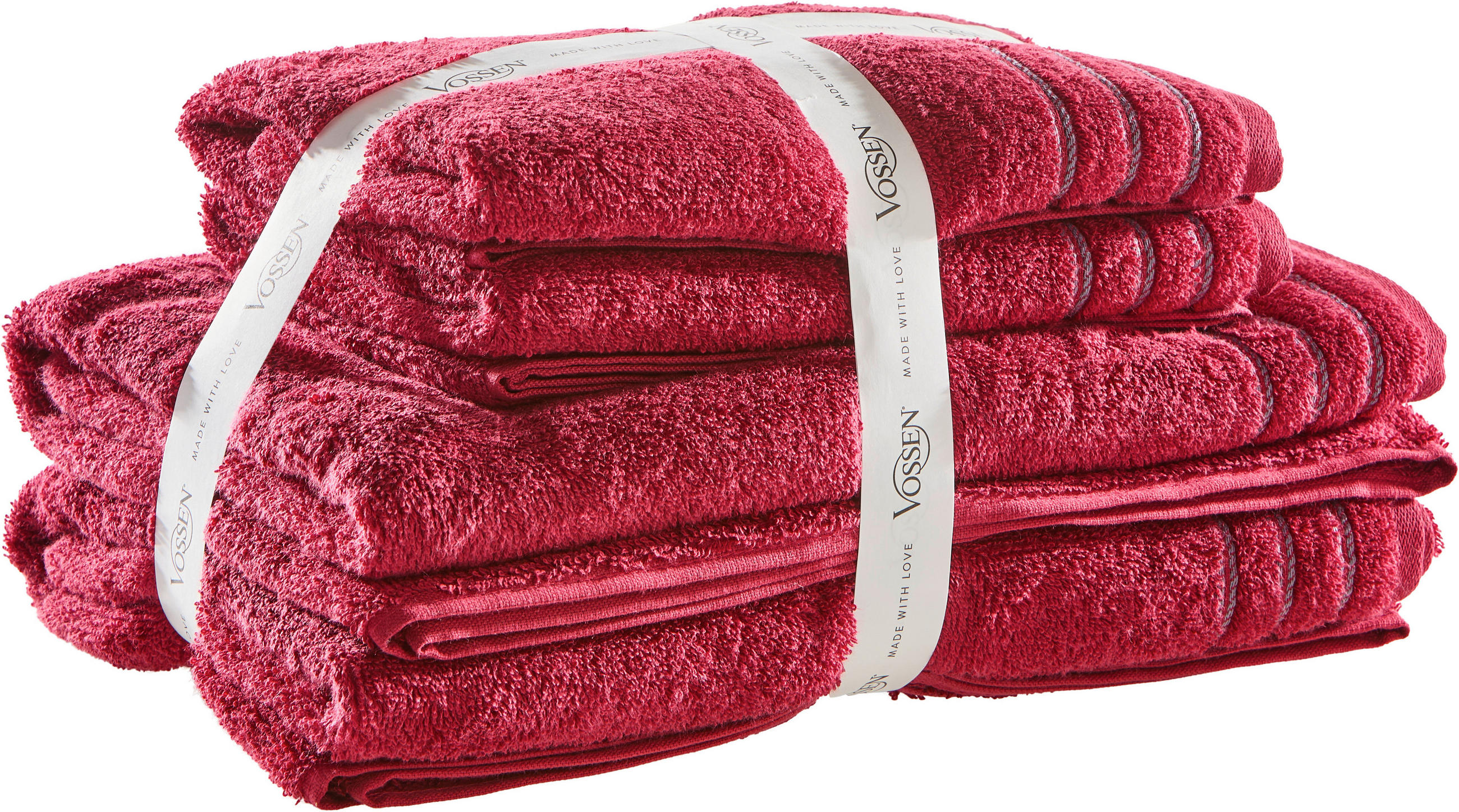 FROTTIERSET Grossetto Bundle Rot 4-teilig  - Rot, Basics, Textil - Vossen