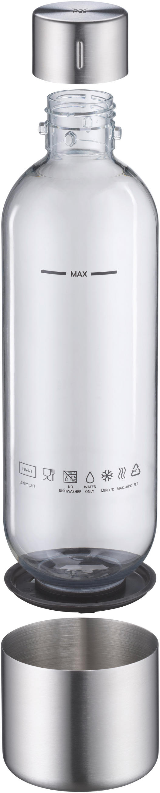 WASSERSPRUDLER-FLASCHE  - Transparent, Basics, Kunststoff (8,6/8,6/29,3cm) - WMF