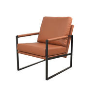 LOUNGESESSEL Braun, Cognac    - Cognac/Schwarz, Design, Metall (81/65/90cm) - MID.YOU