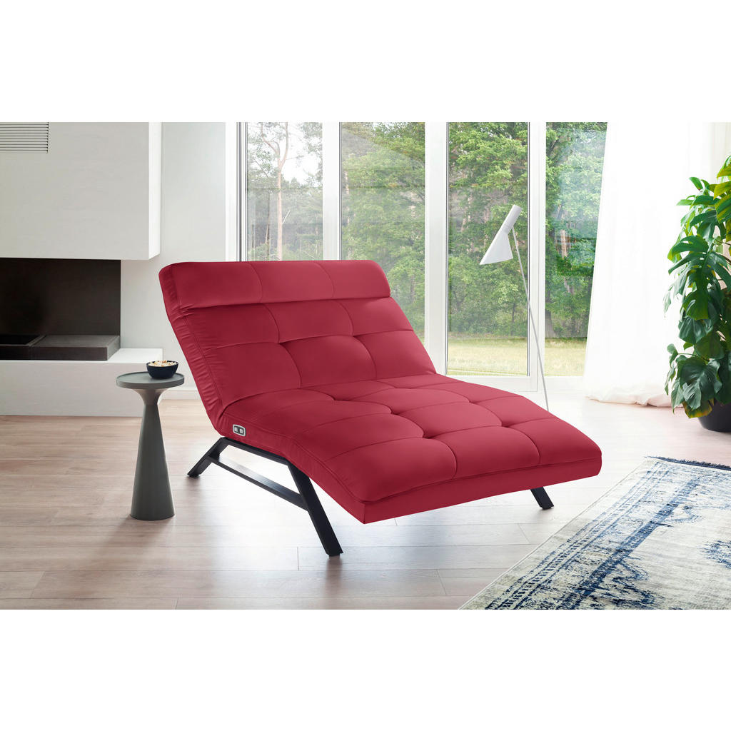 Thumbnail - Pure Home Lifestyle Liege, Rot, Leder, Echtleder, Rindleder, 120x54-113x158-198 cm, Goldenes M, Dgm, Lederauswahl, Stoff...
