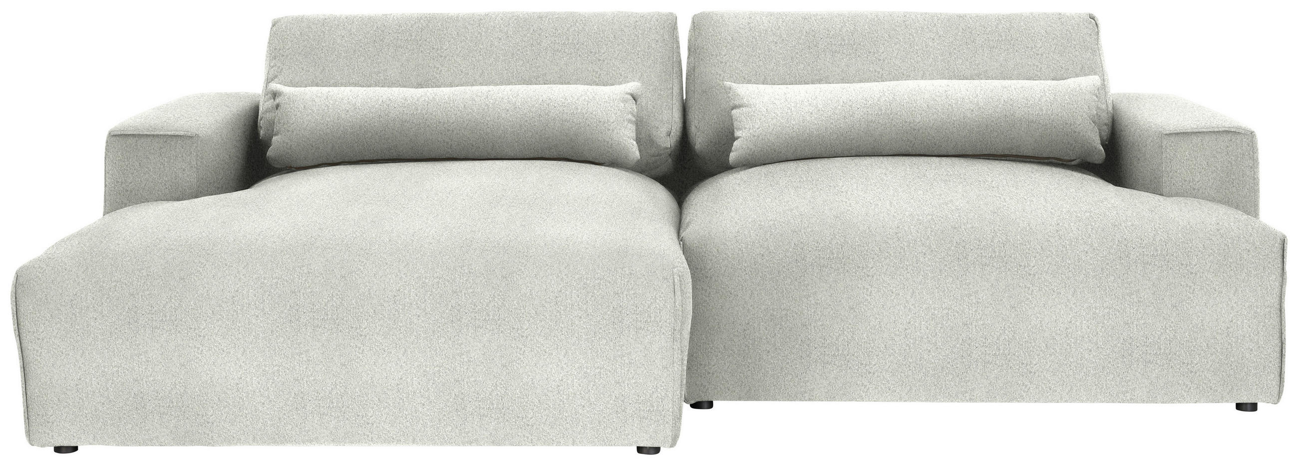 ECKSOFA Chenille Creme  - Creme/Schwarz, Design, Kunststoff/Textil (187/268cm) - Stylife