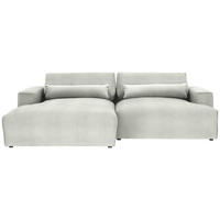 ECKSOFA Chenille Creme  - Creme/Schwarz, Design, Kunststoff/Textil (187/268cm) - Stylife