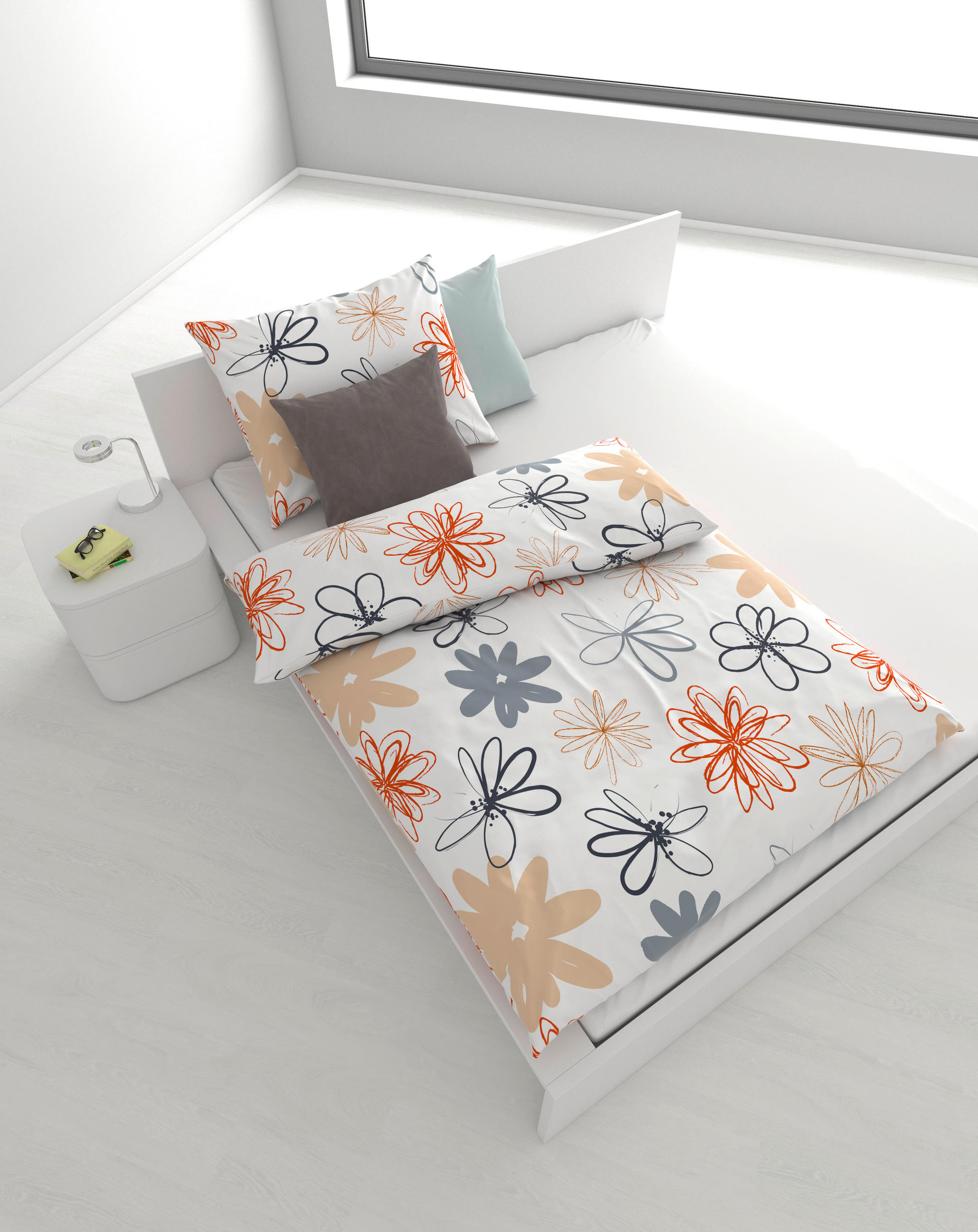 BETTWÄSCHE TIRANA Mikrofaser 140/200 cm  - Terracotta, KONVENTIONELL, Textil (140/200cm) - Boxxx