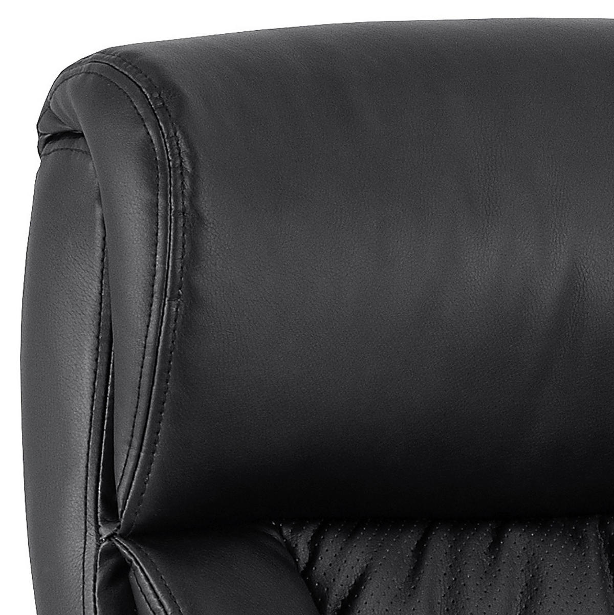 CHEFSESSEL  in Lederlook, Lederlook (vegan) Schwarz  - Chromfarben/Schwarz, Design, Textil/Metall (64,5/120/83cm) - MID.YOU