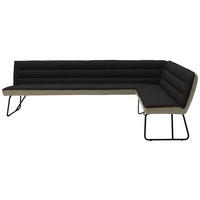 ECKBANK 284/184 cm Flachgewebe Anthrazit, Schwarz, Greige   - Greige/Anthrazit, Design, Textil/Metall (284/184cm) - Dieter Knoll