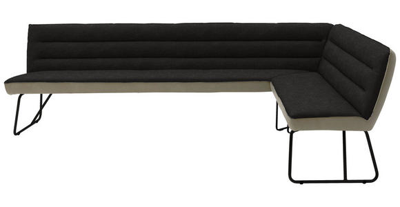 ECKBANK 274/174 cm  in Anthrazit, Schwarz, Greige  - Greige/Anthrazit, Design, Textil/Metall (274/174cm) - Dieter Knoll