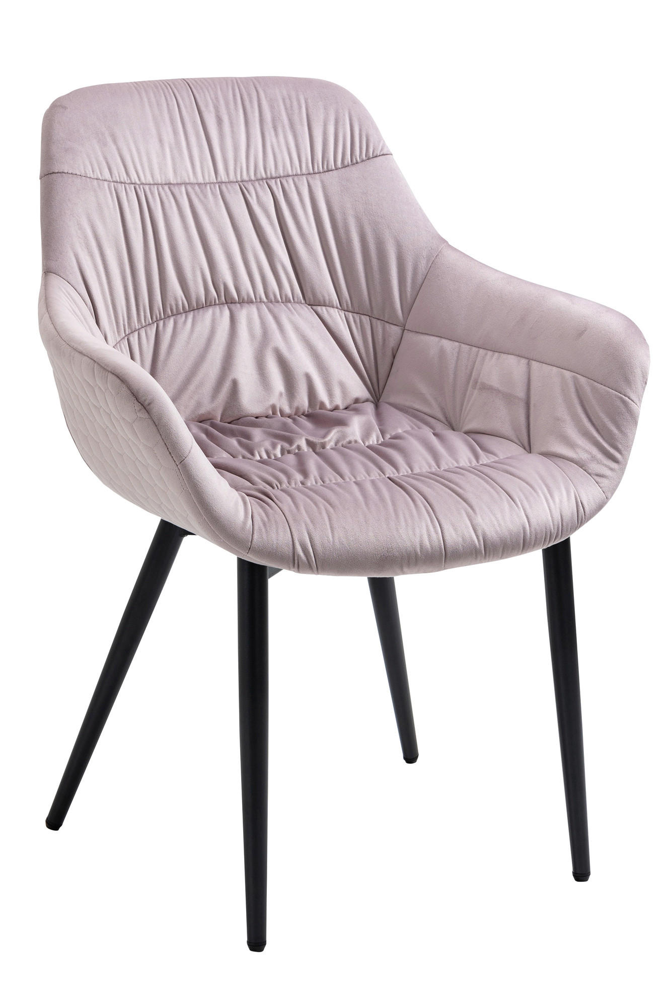 ARMLEHNSTUHL  in Samt  - Schwarz/Rosa, MODERN, Textil/Metall (63/81,5/61cm) - Livetastic