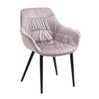 ARMLEHNSTUHL  in Samt  - Schwarz/Rosa, MODERN, Textil/Metall (63/81,5/61cm) - Livetastic