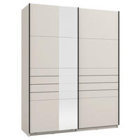 SCHWEBETÜRENSCHRANK 145,5/217,5/60 cm,  in Kaschmir, 2 Tür(en)  - Kaschmir/Schwarz, MODERN, Holzwerkstoff/Metall (145,5/217,5/60cm) - MID.YOU