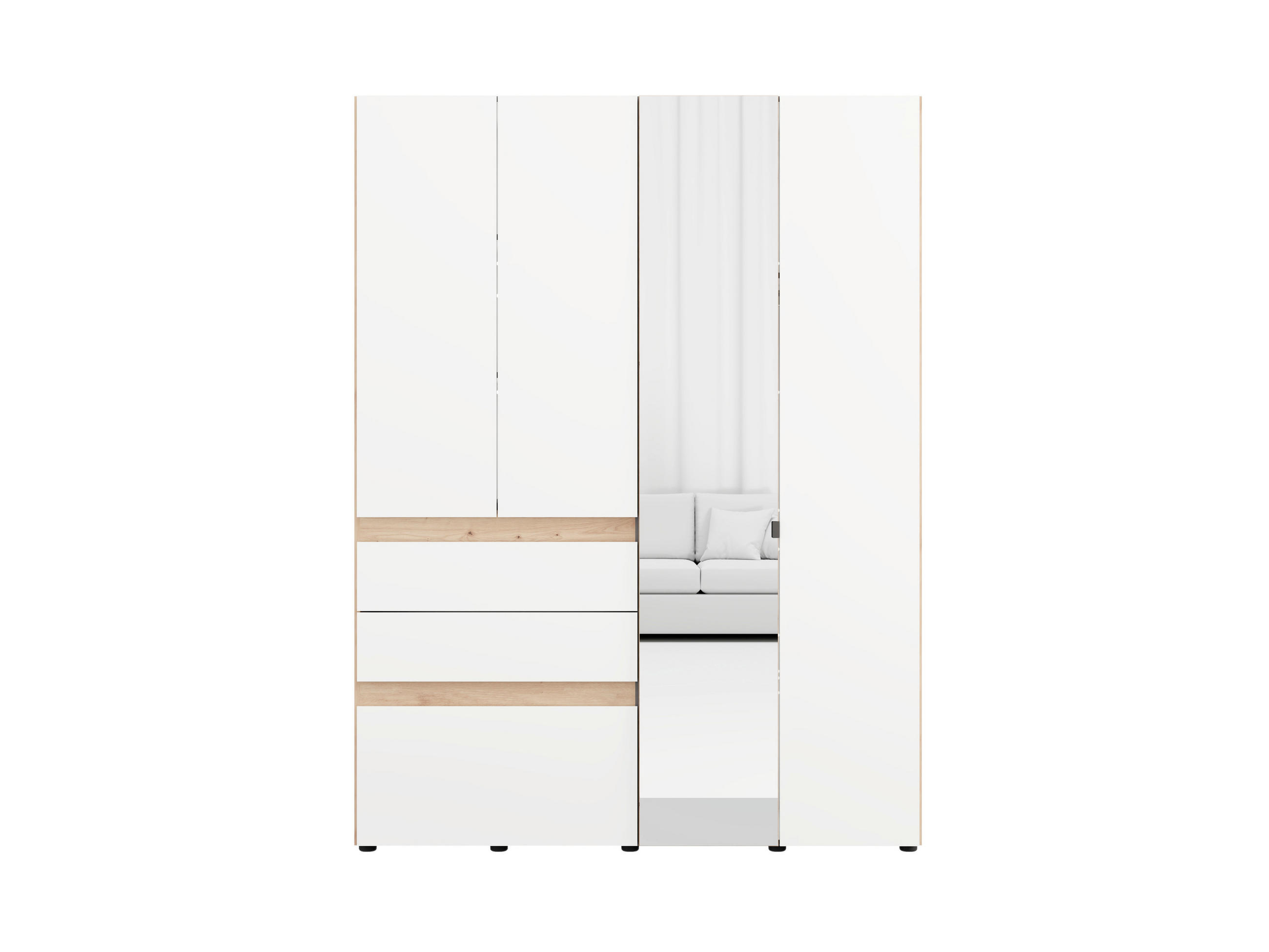 ORMAR ZA ODJEĆU bijela, hrast Artisan   - bijela/hrast Artisan, Moderno, drvni materijal (155/207,5/52cm)