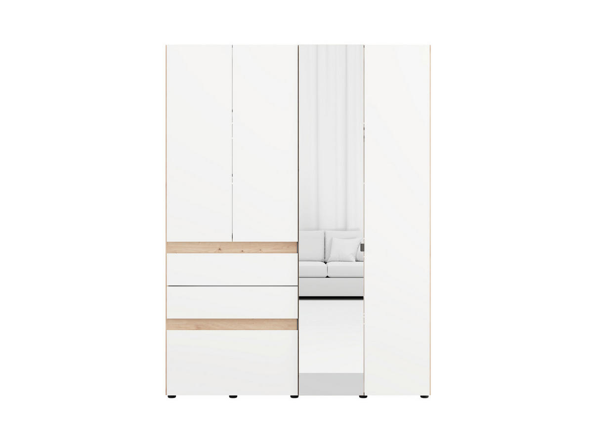 ORMAR ZA ODJEĆU bijela, hrast Artisan   - bijela/hrast Artisan, Moderno, drvni materijal (155/207,5/52cm)