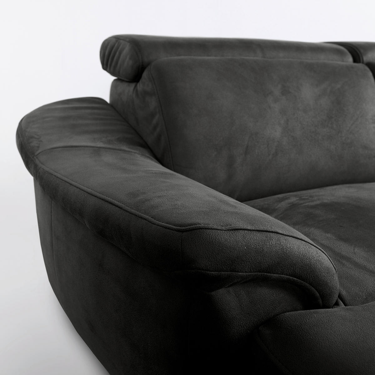 WOHNLANDSCHAFT Anthrazit Mikrofaser  - Chromfarben/Anthrazit, Design, Textil/Metall (238/347/273cm) - Livetastic