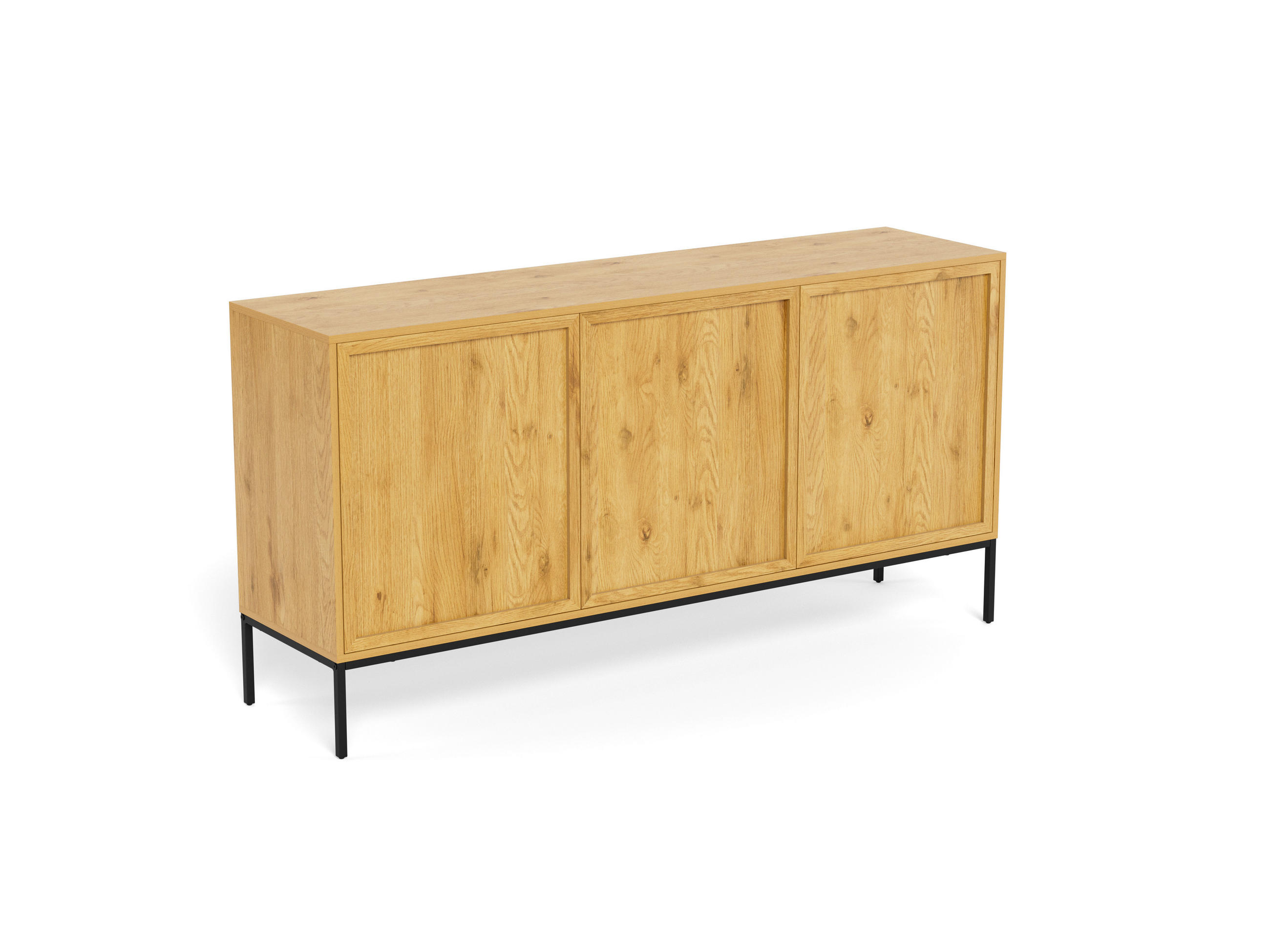 ANRICHTE PALMDALE, 158/80/40 cm,  - Wildeiche/Schwarz, Design, Holzwerkstoff/Metall (158/80/40cm) - MID.YOU