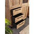 HIGHBOARD  95/145/40 cm 3 Schublade(n)  - Schwarz/Naturfarben, Design, Glas/Holz (95/145/40cm) - Landscape