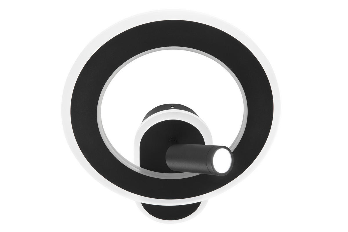 NÁSTĚNNÉ LED SVÍTIDLO, 32/37/11 cm - černá, Trend, kov/plast (32/37/11cm) - Novel