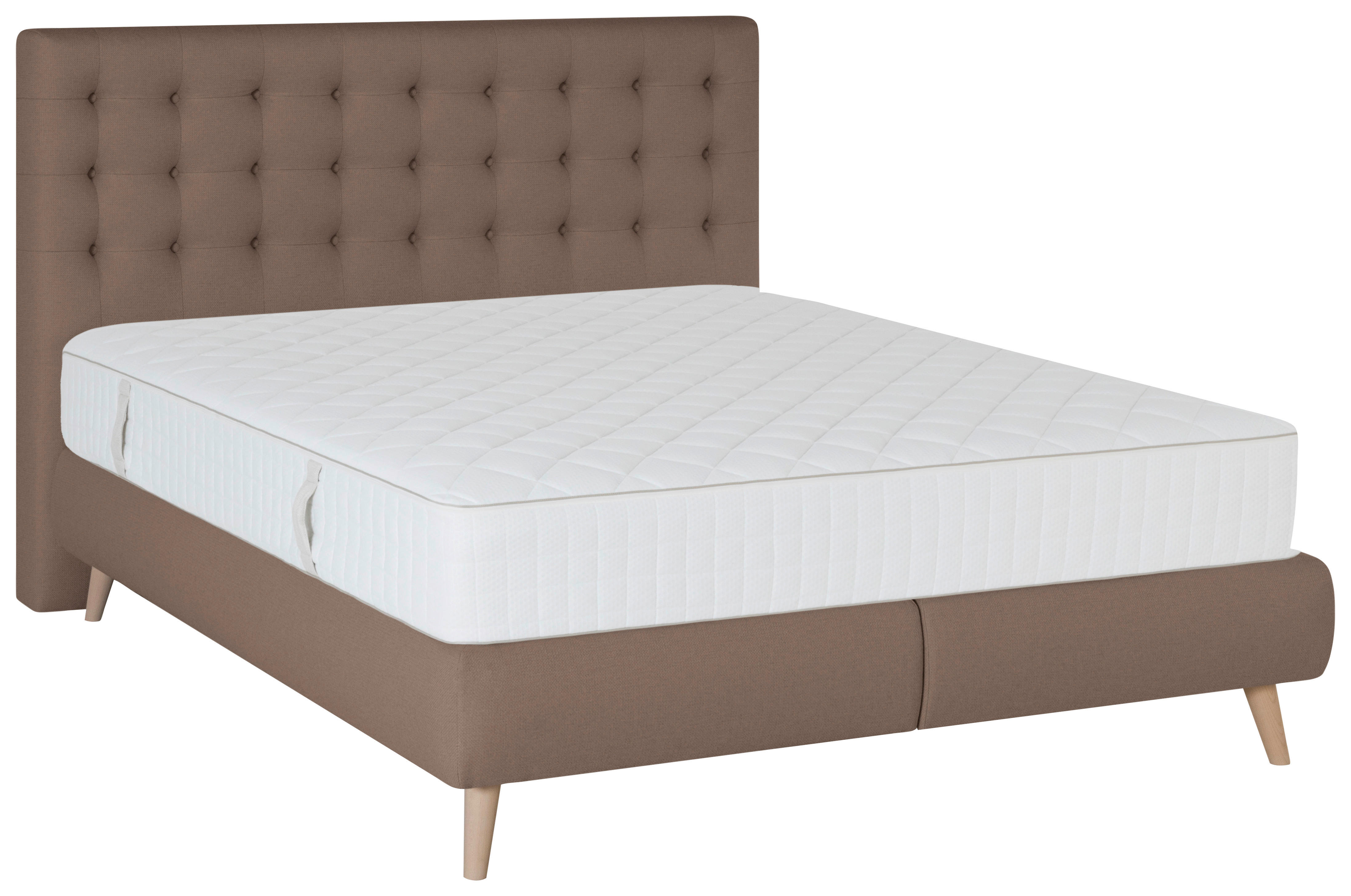 BOXSPRINGBETT 140/200 cm  in Braun  - Braun, Design, Holz/Textil (140/200cm) - Carryhome