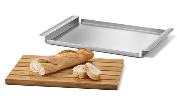 SCHNEIDEBRETT Holz, Metall Bambus Panas  - Edelstahlfarben, Basics, Holz/Metall (38,3/24,6/2,6cm) - Zack
