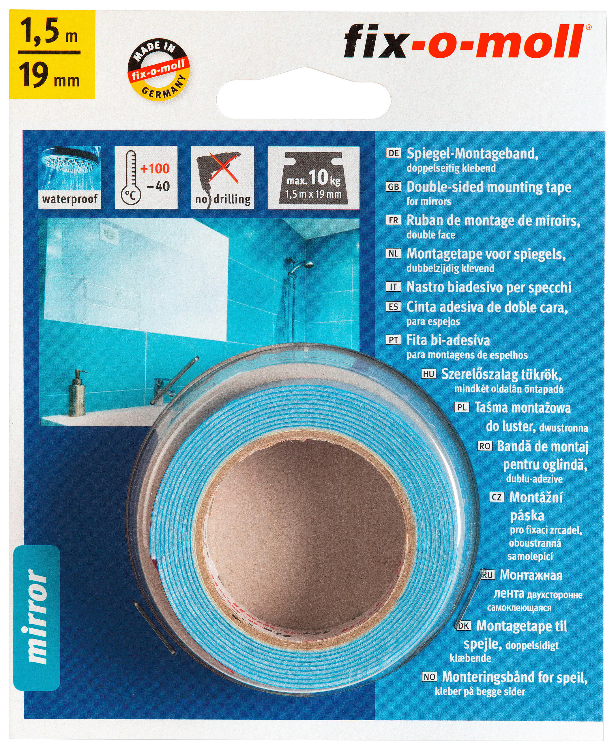 MONTAGEBAND - Blau, Basics, Kunststoff (1,9/150cm) - Homeware