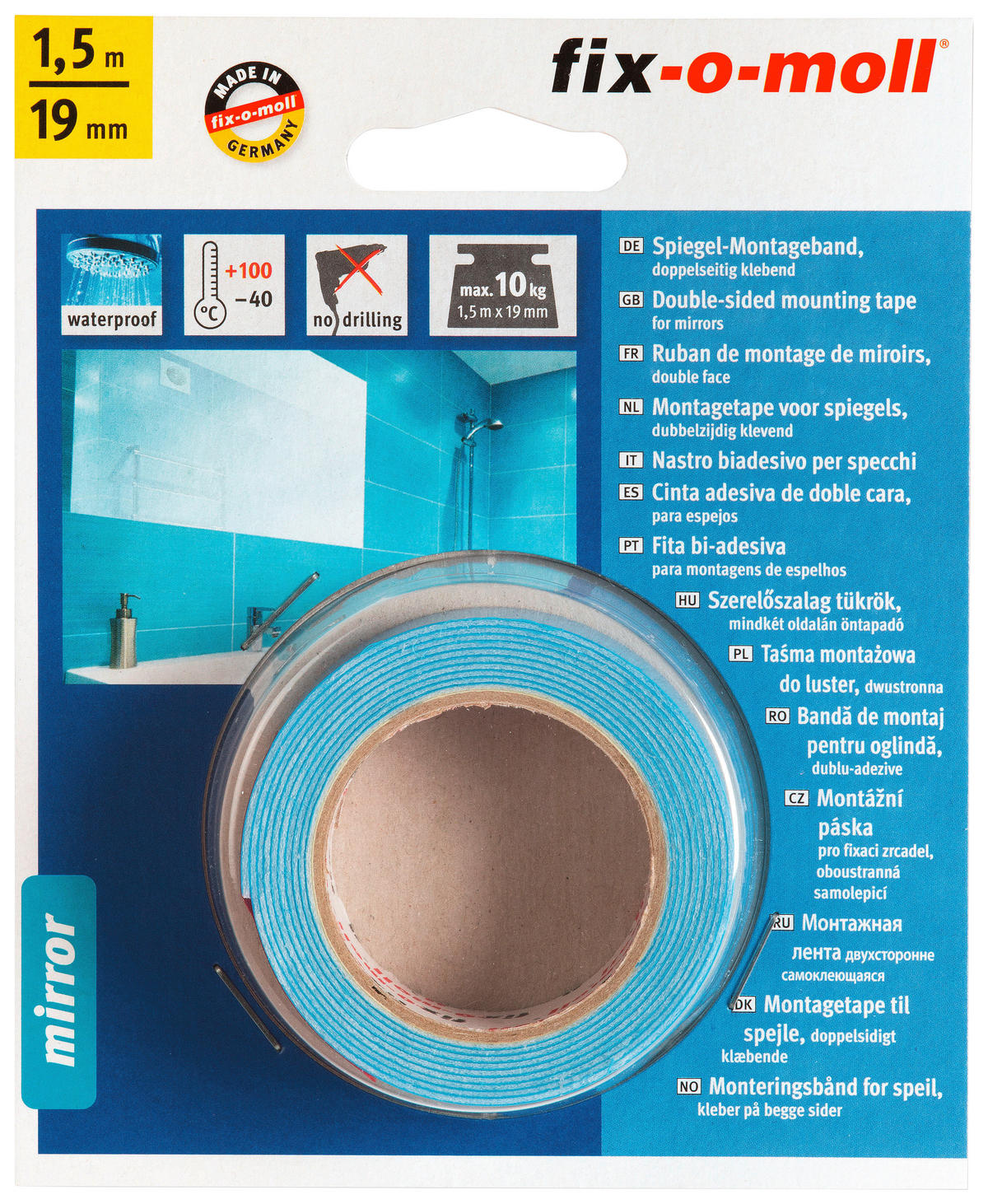 MONTAGEBAND - Blau, Basics, Kunststoff (1,9/150cm) - Homeware