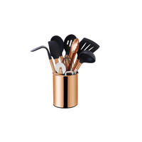 SADA KUCHYNSKÉHO NÁRADIA 12-dielne - čierna/medená, Basics, kov/plast (13cm) - Echtwerk