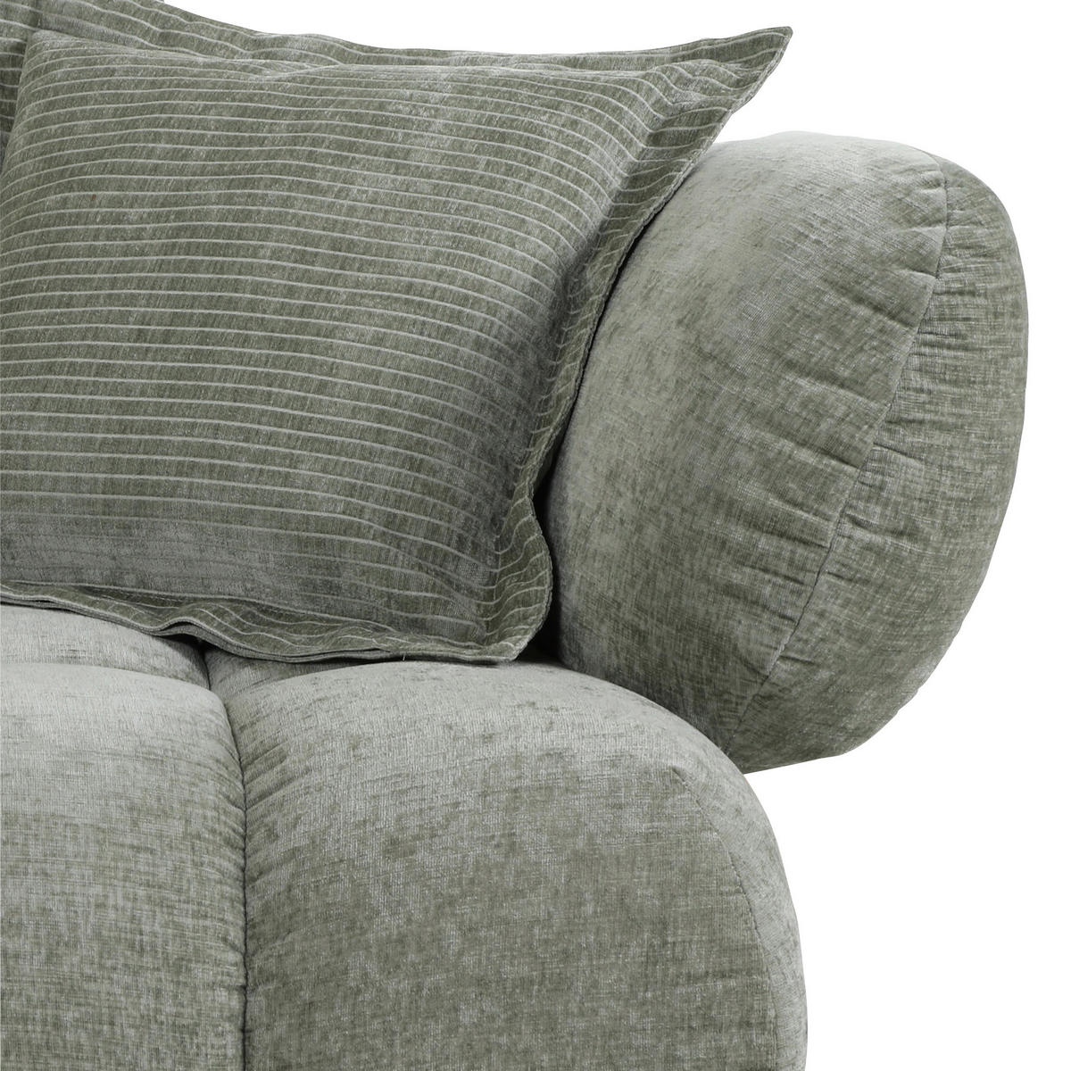 ECKSOFA in Flachgewebe Olivgrün  - Schwarz/Olivgrün, Konventionell, Kunststoff/Textil (156/318cm) - Carryhome