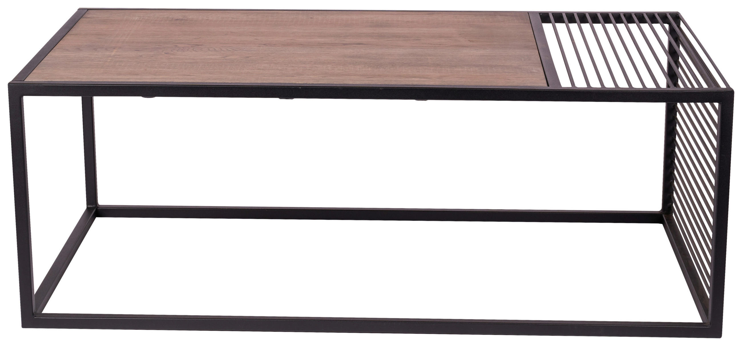COUCHTISCH in Holz, Metall 110/60/40 cm  - Eiche dunkel/Schwarz, Natur, Holz/Metall (110/60/40cm) - Novel