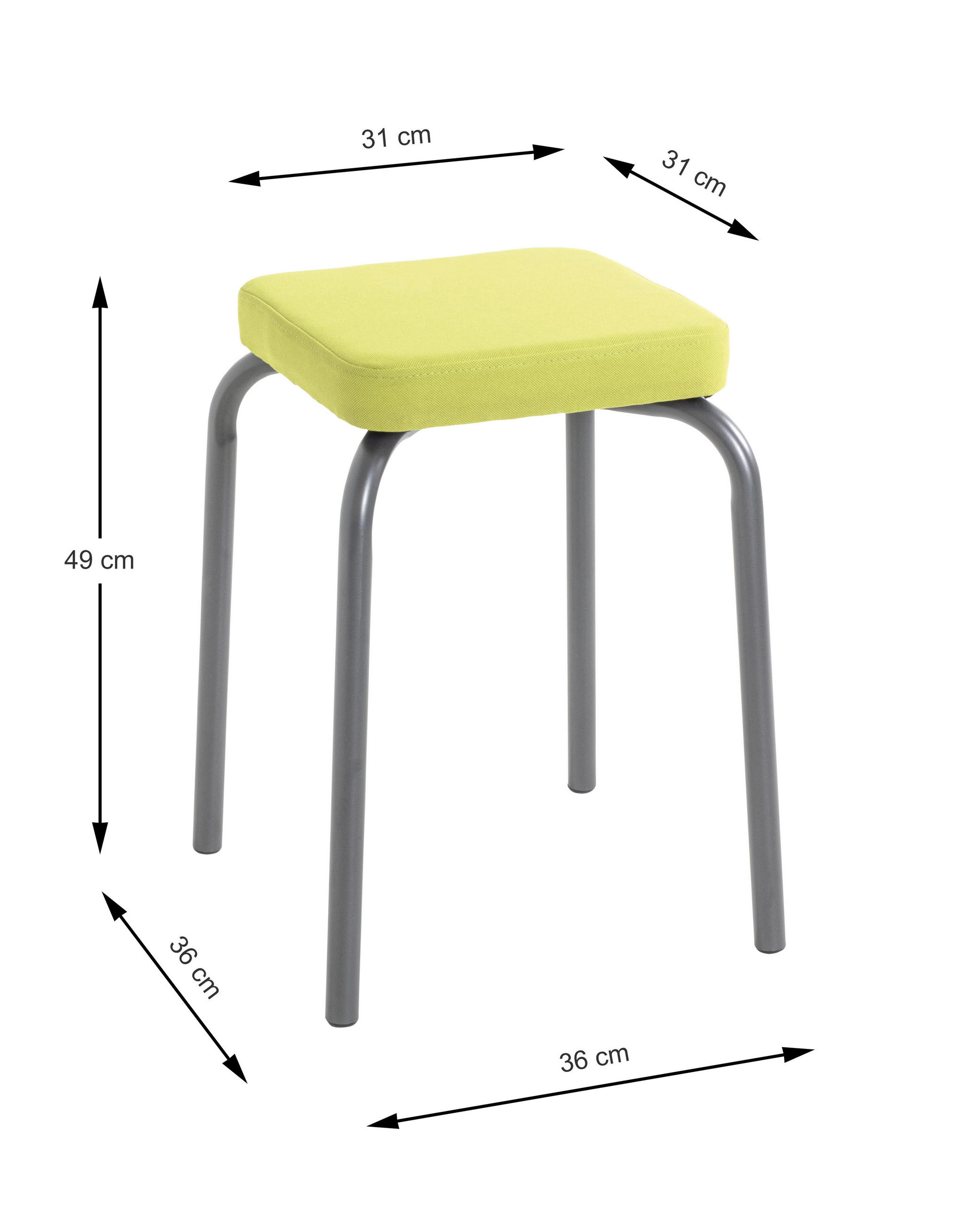 STAPELHOCKER Flachgewebe Anthrazit, Olivgrün  - Anthrazit/Olivgrün, Trend, Textil/Metall (36/49/36cm)