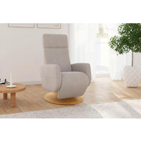 RELAXSESSEL Flachgewebe    - Greige/Eichefarben, KONVENTIONELL, Holz/Textil (71/110/82cm) - Sit & More