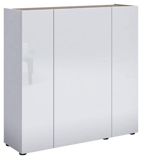 SCHUHSCHRANK Weiß, Eichefarben  - Eichefarben/Schwarz, Design, Holzwerkstoff (116/115/35cm) - Xora