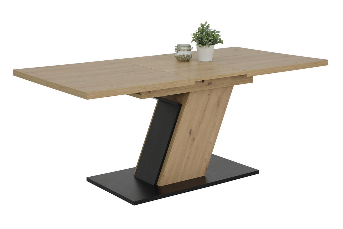 ESSTISCH in Holzwerkstoff 140-180/90/76 cm  - Schwarz/Eiche Artisan, KONVENTIONELL, Holzwerkstoff (140-180/90/76cm) - Carryhome