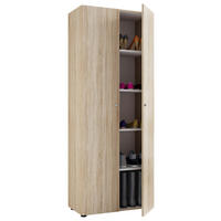 SCHUHSCHRANK Sonoma Eiche  - Silberfarben/Schwarz, Design, Holzwerkstoff/Kunststoff (71/180/39cm) - MID.YOU