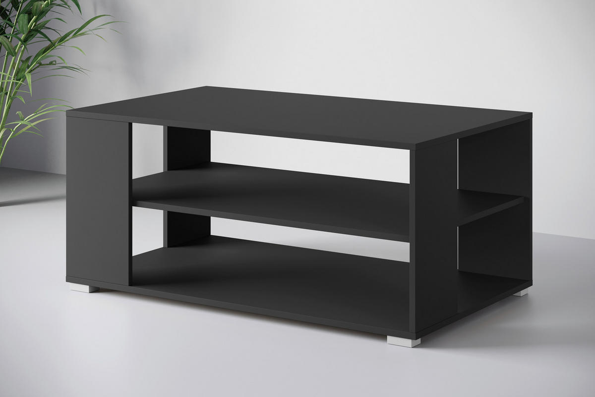 COUCHTISCH in Holzwerkstoff  - Schwarz/Grau, Trend, Holzwerkstoff/Kunststoff (100/45/60cm) - Livetastic