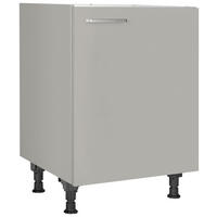 SPÜLENUNTERSCHRANK 60/87/56 cm  in Grau  - Edelstahlfarben/Grau, MODERN, Holzwerkstoff/Metall (60/87/56cm) - Nobilia