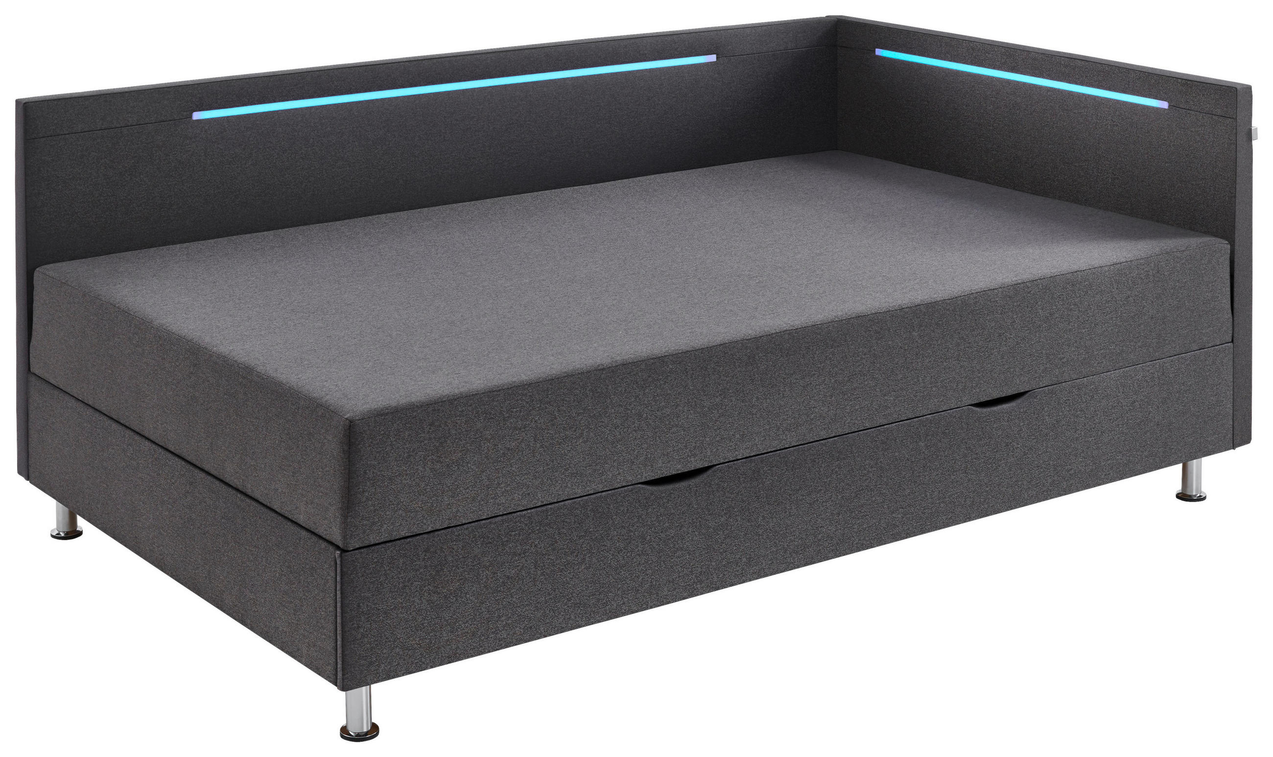 LIEGE Flachgewebe Anthrazit  - Chromfarben/Anthrazit, Design, Textil/Metall (90/200cm) - home24