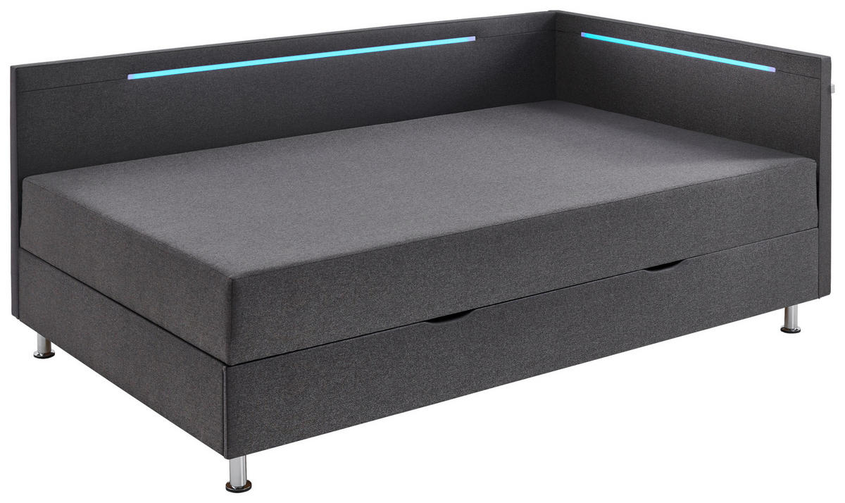 LIEGE Flachgewebe Anthrazit  - Chromfarben/Anthrazit, Design, Textil/Metall (120/200cm) - home24