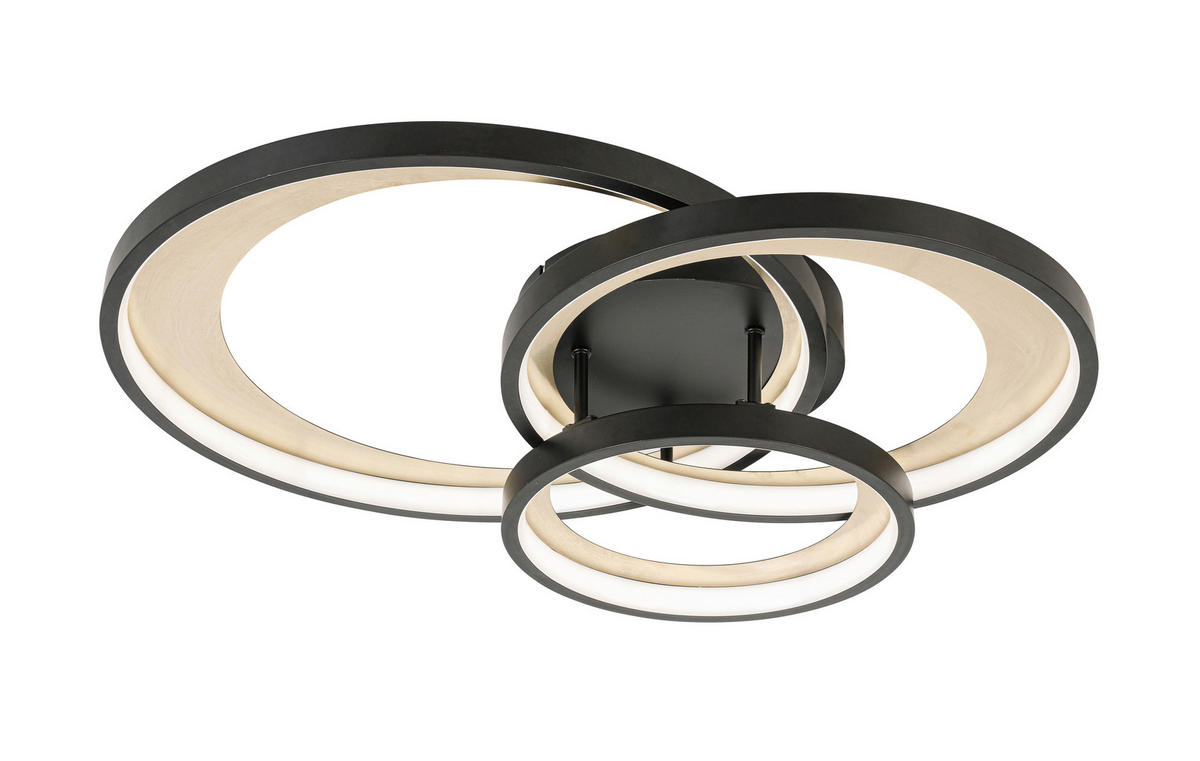 LED-DECKENLEUCHTE 54,2/46,8/11 cm    - Messingfarben/Schwarz, Design, Kunststoff/Metall (54,2/46,8/11cm) - Novel
