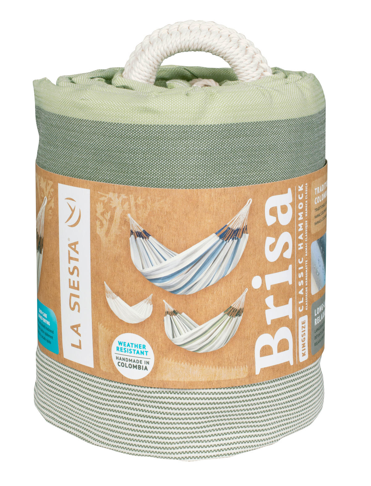 HÄNGEMATTE kingsize outdoor  - Weiß/Hellgrün, KONVENTIONELL, Textil (180/400cm) - La Siesta