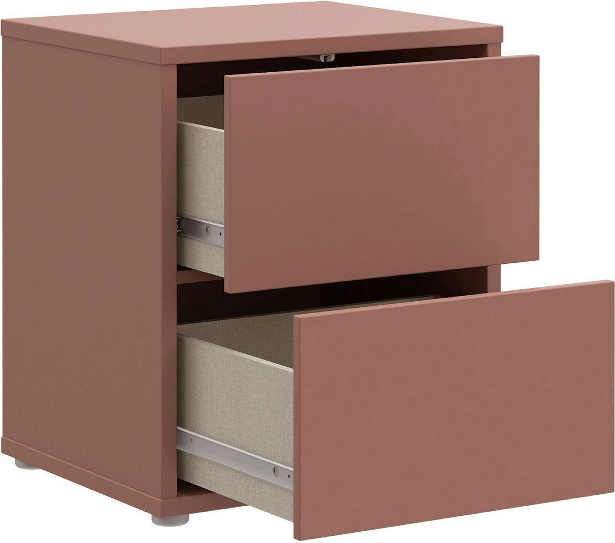 NACHTSCHRANK 50/58/42 cm  - Silberfarben/Terracotta, Trend, Holzwerkstoff/Kunststoff (50/58/42cm) - Carryhome