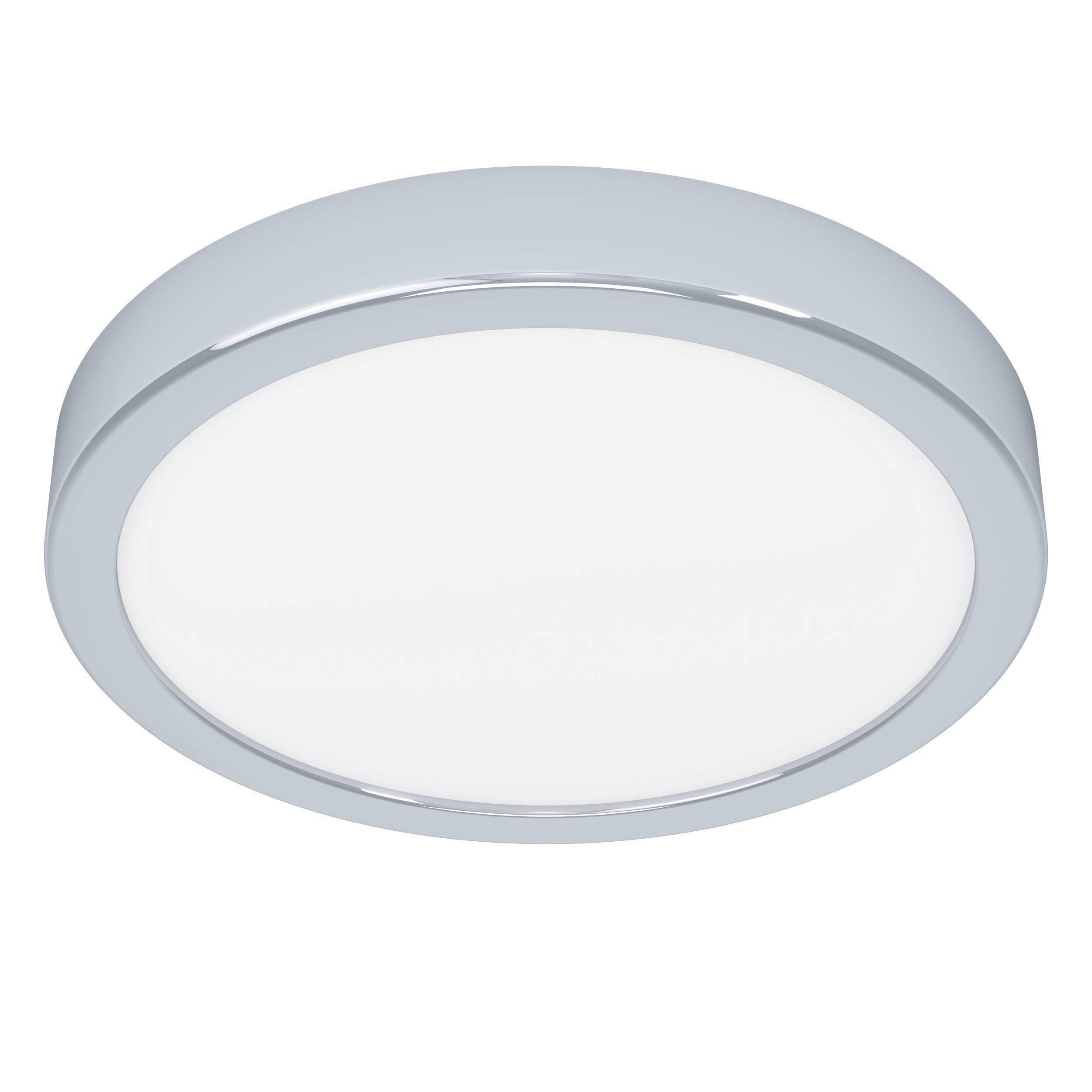 DECKENLEUCHTE 21.1/2,5 cm    - Chromfarben/Weiß, KONVENTIONELL, Kunststoff/Metall (21.1/2,5cm) - Eglo