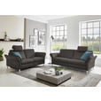 2,5-SITZER in Leder Mokka  - Alufarben/Mokka, Design, Leder/Metall (164cm) - Dieter Knoll