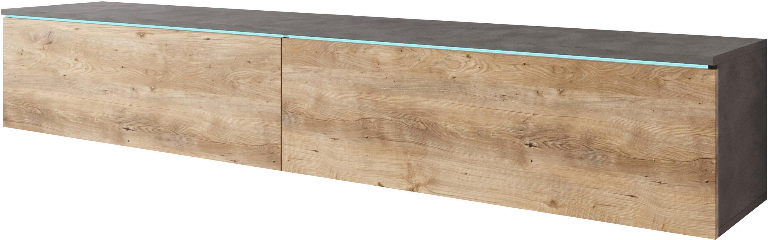 MID.YOU NÍZKÁ KOMODA, antracitová, barvy dubu košíčkatého, 180/30/33 cm