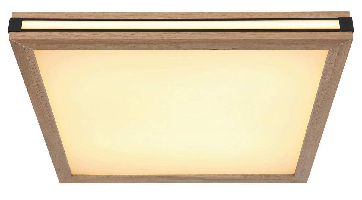 LED-DECKENLEUCHTE 24 W    45/45/7,5 cm  - Weiss/Dunkelbraun, Natur, Holzwerkstoff/Kunststoff (45/45/7,5cm) - Globo