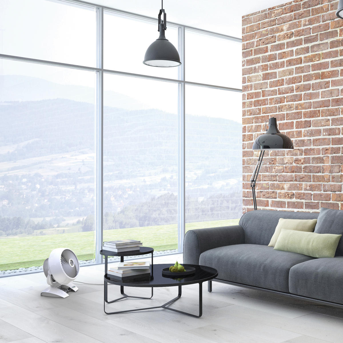 BODENVENTILATOR - Weiß, Design, Kunststoff (39/32,7/24cm)