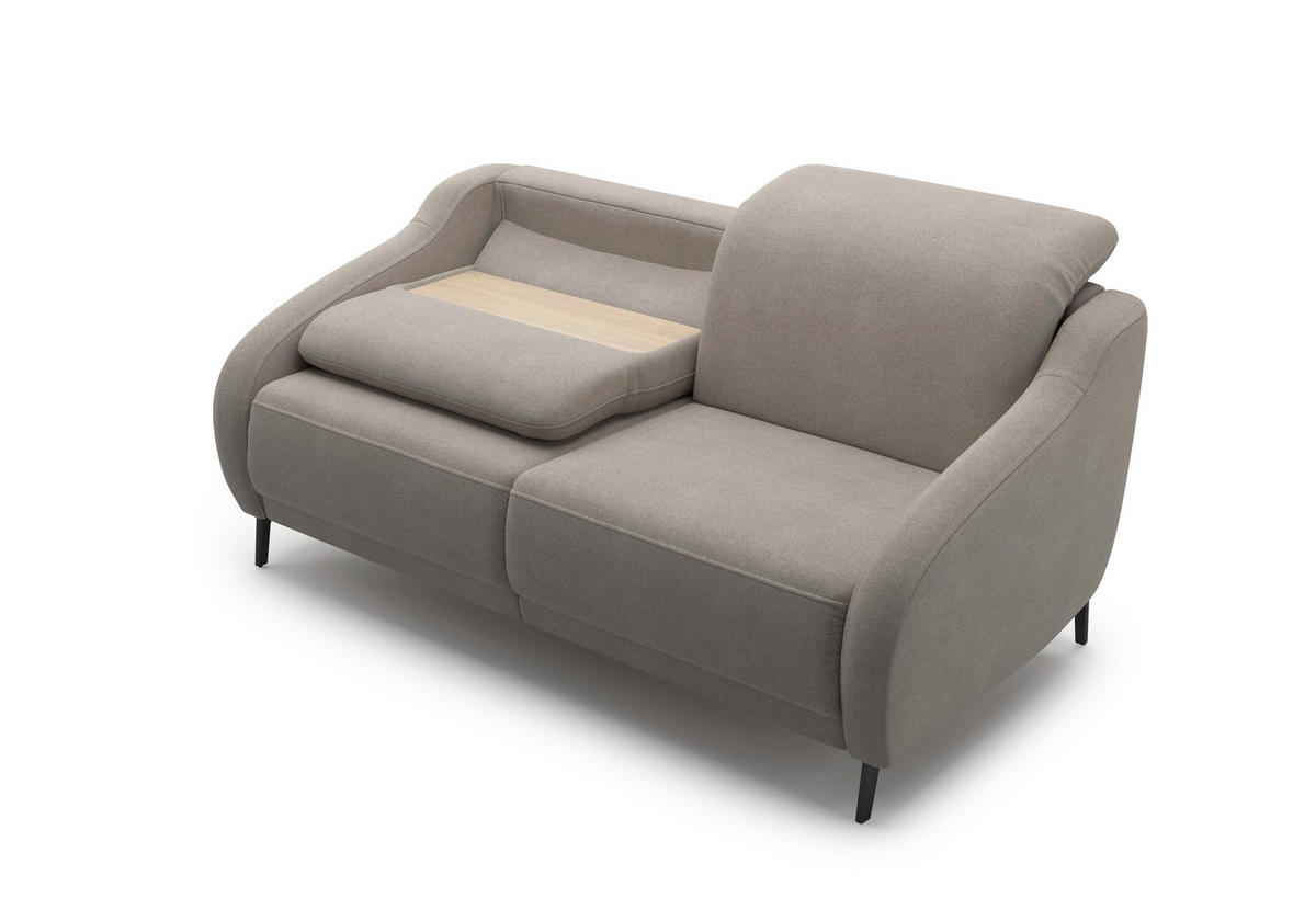 3-SITZER-SOFA in Mikrofaser Haselnussfarben  - Schwarz/Haselnussfarben, MODERN, Textil/Metall (192/93/104cm) - Sit & More