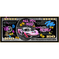 KUNSTDRUCK Schwarz, Pink 160/70 cm  - Pink/Goldfarben, LIFESTYLE, Papier/Kunststoff (160/70cm) - Monee
