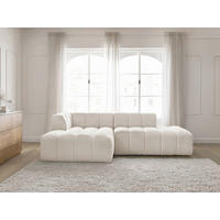 ECKSOFA  ANNECY Weiß Bouclé  - Schwarz/Weiß, MODERN, Kunststoff/Textil (170/262cm)