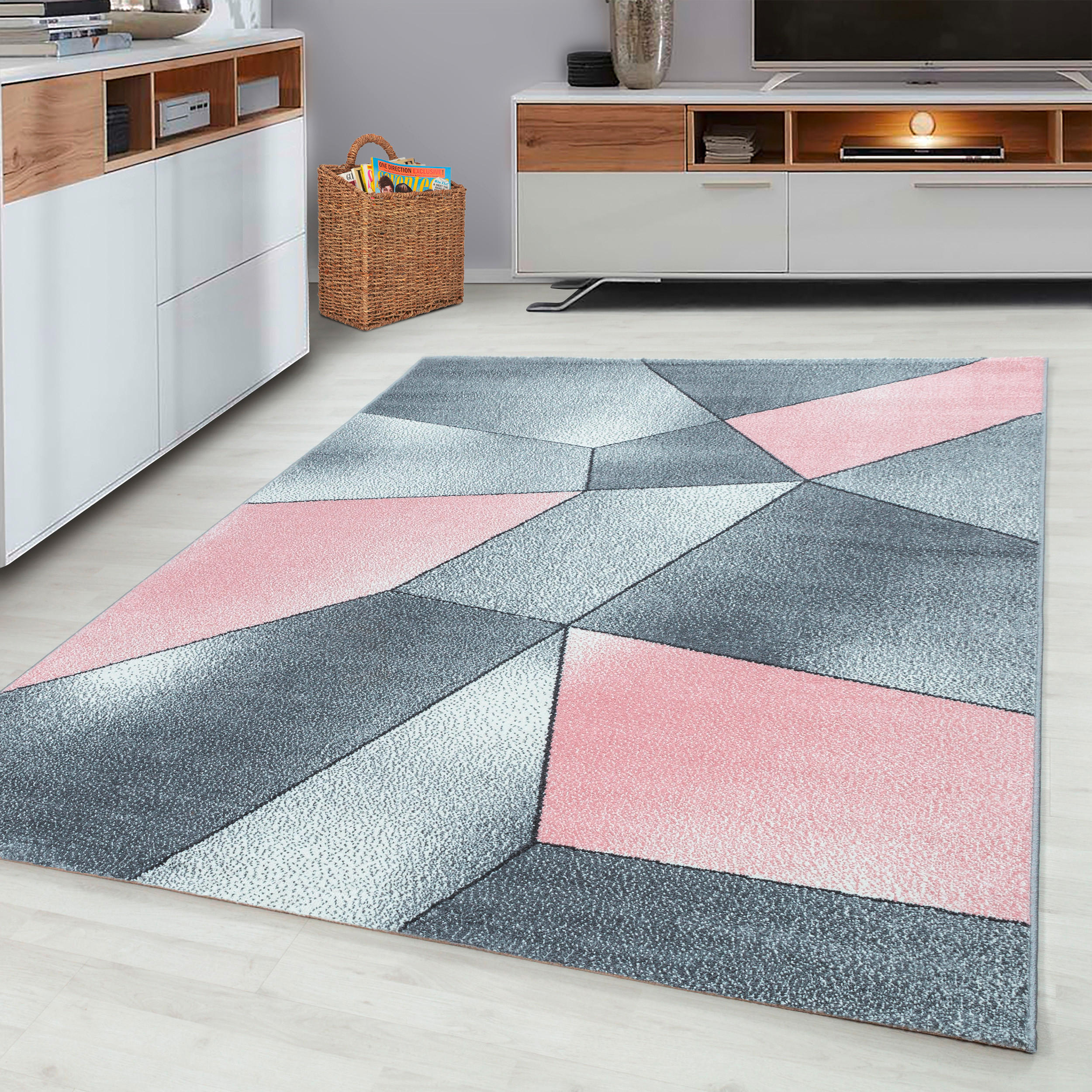 VÄVD MATTA 140/200 cm Beta  - pink, Basics, textil (140/200cm) - Novel
