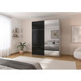 SCHWEBETÜRENSCHRANK 201/223/68 cm 2-türig Grau, Schwarz  - Chromfarben/Schwarz, KONVENTIONELL, Glas/Holzwerkstoff (201/223/68cm) - Novel