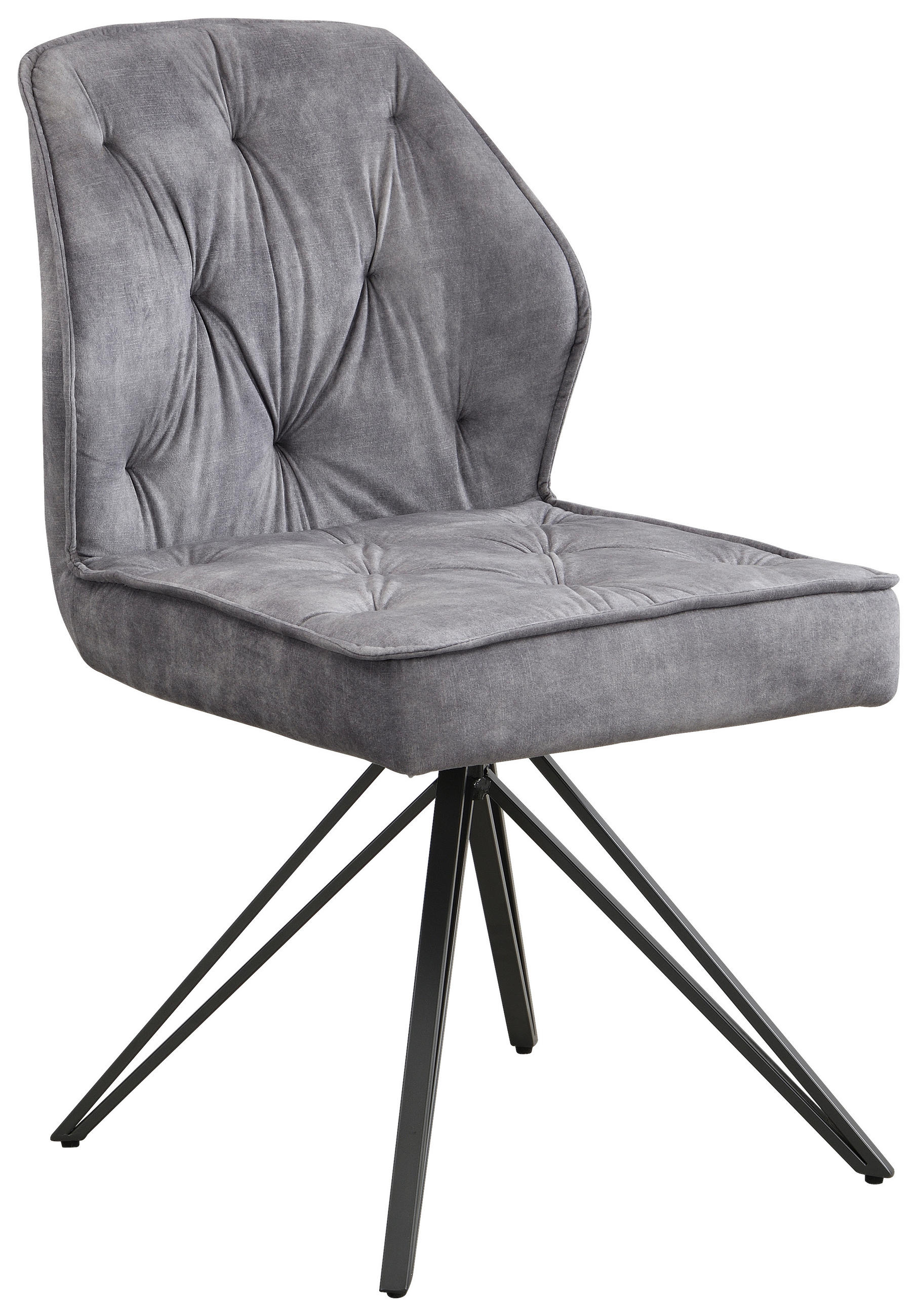 STOL   vävt tyg  grå, svart  - svart/grå, Design, metall/textil (50/85/60cm) - Carryhome