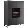 HIGHBOARD Mosel Weinschrank, 120/200/58 cm,  - Schwarz, KONVENTIONELL, Holzwerkstoff/Metall (120/200/58cm) - Carryhome